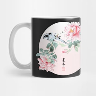 Ukiyo-e Bird and Roses Mug